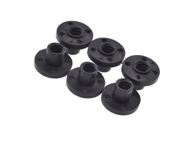 Alt view image 2 of 3 - Funssor 5 Pcs Black TR8 Lead Screw POM nut TR8x2/TR8x4/TR8x8 Trapezoidal Screw Nuts Delrin Nuts 8mm