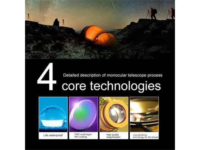 Alt view image 2 of 4 - 10x25 Pocket Compact Optical Monocular Telescope For Outdoor Hiking Starscope