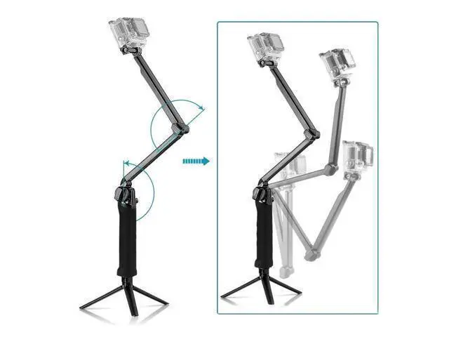 Alt view image 2 of 4 - PULUZ PU202 Handheld Monopod Selfie Stick 3-Way Grip Arm Tripod for GoPro Hero