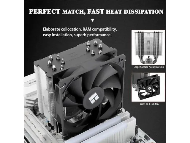 Alt view image 4 of 7 - Burst Assassin 120 SE CPU Cooler, 6 Heat Pipes Heatsink Cooler, 12cm PWM Fan CPU Air Cooler, AGHP Technology, for Intel LGA1851/1700/115X/1200&AM4/AM5, 148mm High Computer CPU Cooling