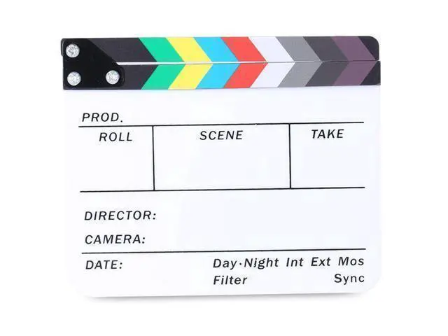 Alt view image 2 of 4 - Colorful Director Clapperboard Movie Film Slate Clapper Board Cut Action Scene