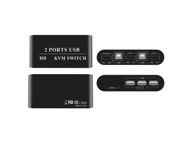 Alt view image 3 of 7 - KH21 4K30Hz Switcher HD USB KVM 2 Port Splitter for Sharing Monitor Keyboard Mouse Printer Plug And Play HD Audio Extractor Spdif Video Converter Video Adapter