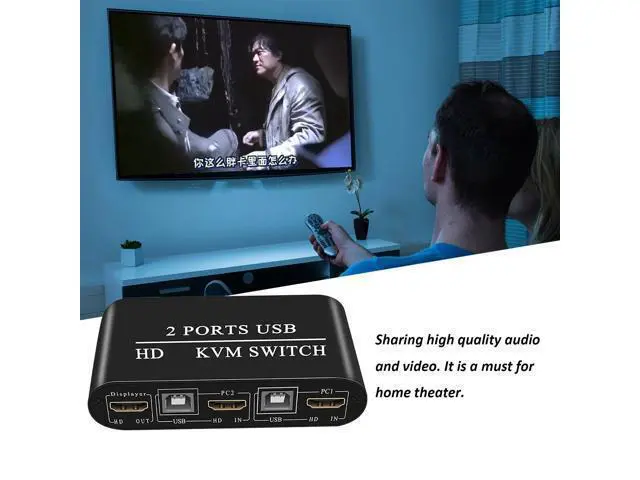 Alt view image 7 of 7 - KH21 4K30Hz Switcher HD USB KVM 2 Port Splitter for Sharing Monitor Keyboard Mouse Printer Plug And Play HD Audio Extractor Spdif Video Converter Video Adapter
