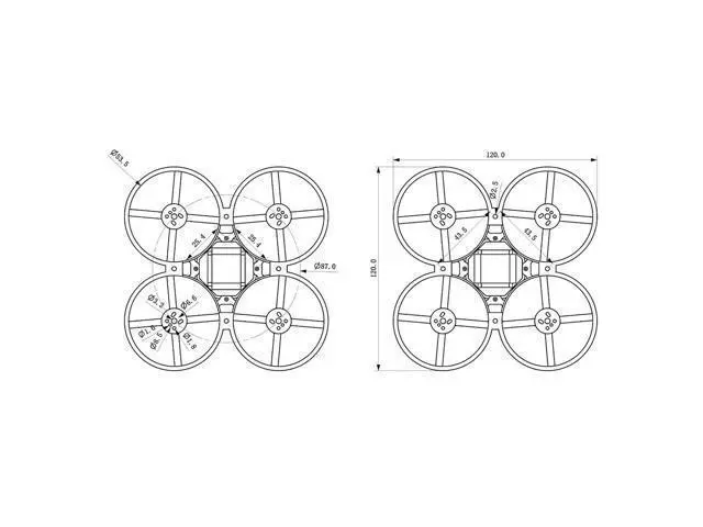 Alt view image 5 of 6 - 85mm Whoop Frame for Tiny Whoop Mobula8 Durable Brushless Micro Frame with Low-Mount FC Design Supports 3-Hole & 4-Hole Motors, Fits Up to 51mm Props Transparent Black