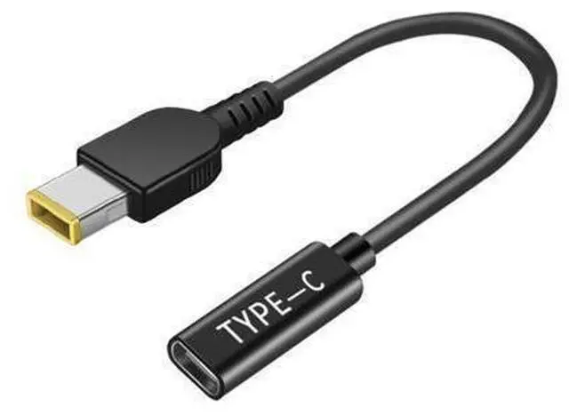 Alt view image 2 of 3 - Câble de chargeur de type-c femelle à CC entièrement en cuivre pour Lenovo, connecteur d'alimentation mâle PD carré avec puce à Induction, modèle Thinkpad, 15cm