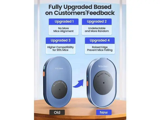 Alt view image 2 of 7 - Vaydeer Undetectable Mouse Mover, M4 Mouse Jiggler Device with ON/Off Switch, Driver-Free Shaker Wiggler Mouse Movement Simulation for Computer Awakening, Gift Ideal for Men/Women