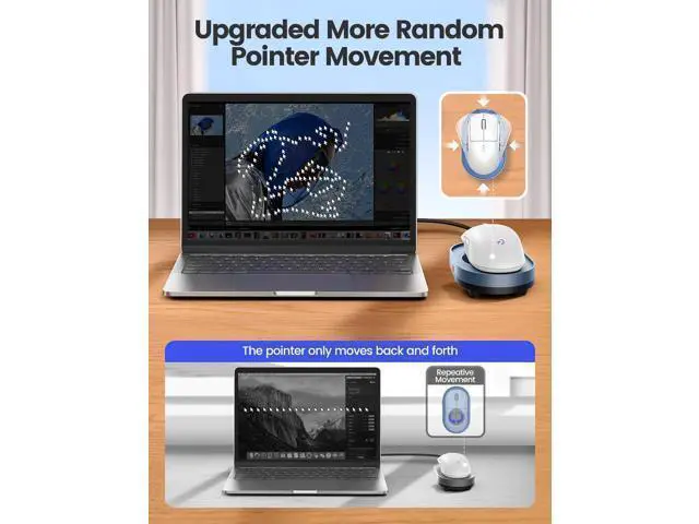 Alt view image 4 of 7 - Vaydeer Undetectable Mouse Mover, M4 Mouse Jiggler Device with ON/Off Switch, Driver-Free Shaker Wiggler Mouse Movement Simulation for Computer Awakening, Gift Ideal for Men/Women
