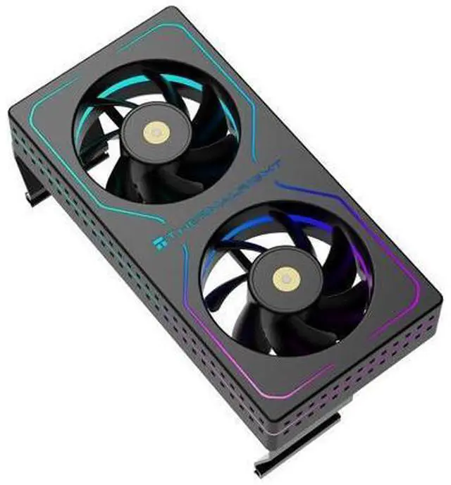 Main image of MC-2 ARGB Black RAM Cooler, RGB Strip, Dual 3200RPM Silent Fans, Black Active Cooling Design. Compatible with DDR, DDR2, DDR3, DDR4DDR5 Memory. Adopts Simple Buckle Structure for Fast