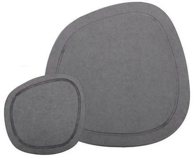 Main image of 2 Pieces Diatomaceous Earth Plant Trays, Instant Water Drainage Saucers, Includes Wood Cushions & Silicone Pads, Stylish Grey Drip Trays for House and Garden Pots