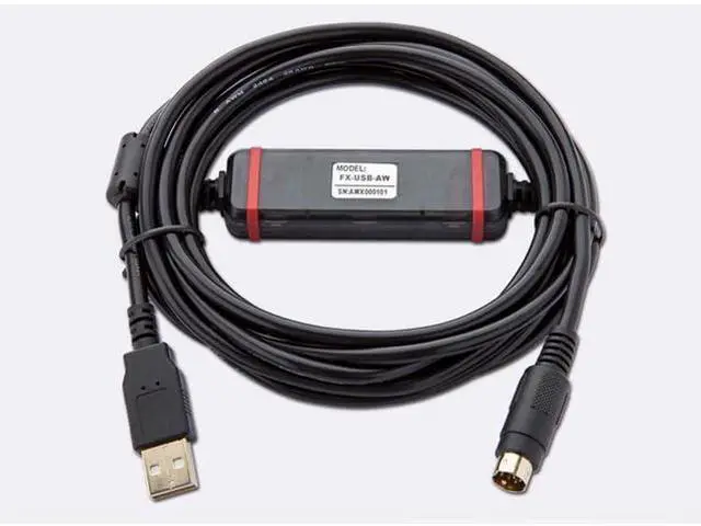Main image of Applicable FX-USB-AW PLC Programming Cable FX3U FX3G Series Data Download Cable FTDI Chip Black Length: 3 Meters