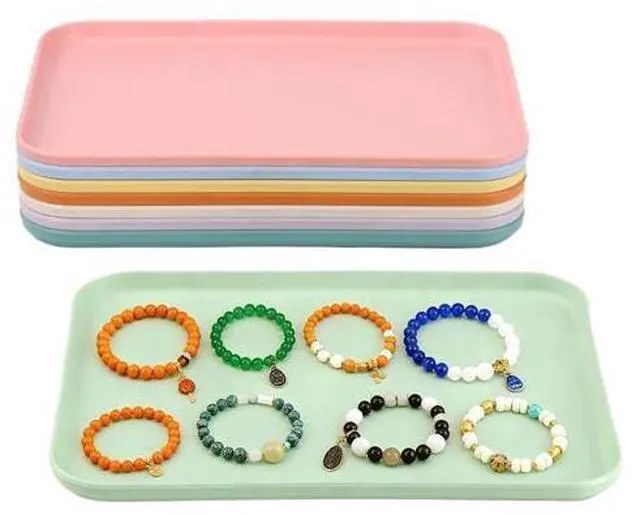 Main image of 8 Pcs Plastic Art Craft Trays, Stackable Organizer, Serving Plates for Kids, Jewelry Trays, Painting, DIY Projects