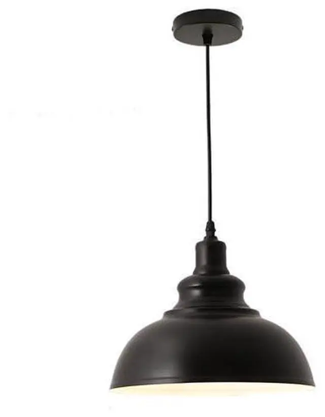 Main image of Black Retro Pendant Light, 13.8 in Industrial Hanging Lamp, Adjustable 47.2 in Cord, Led Bulb for Dining/Restaurant