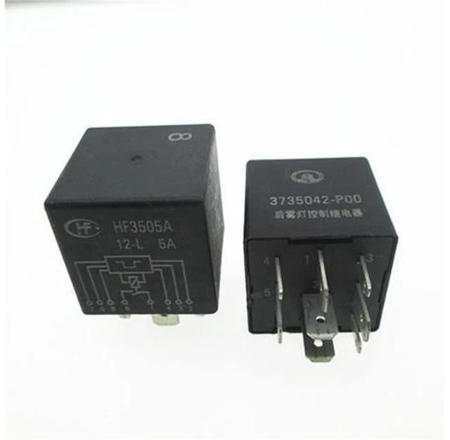 Main image of CAR Auto Relay Rear Fog Lamp Control Relay HF3505A 12-L 5A 3735042-P00 HF3505A-12-L HF3505A-12-L-5A 8PIN (Size : 10PCS)