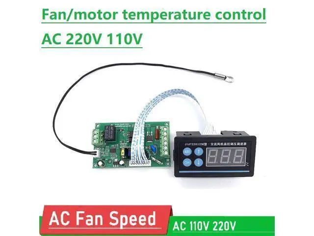 Alt view image 2 of 6 - AC 220V 110V Motor Fan speed regulator temperature Control voltage regulator speed switch + LED Digital display TEMP control
