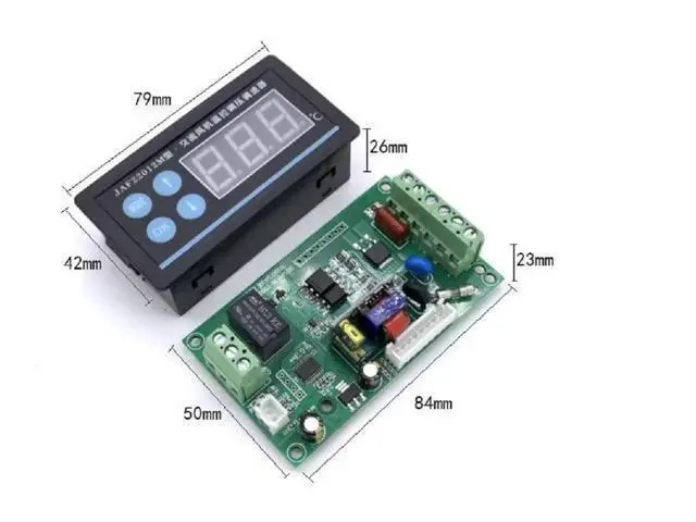 Alt view image 4 of 6 - AC 220V 110V Motor Fan speed regulator temperature Control voltage regulator speed switch + LED Digital display TEMP control