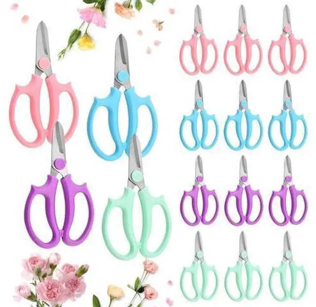 Main image of Flower Garden 16 Pcs Scissors, Stainless Steel Shears Comfortable with Handles, Pruning Shears Garden, Tools Trimming Flower, Clippers Garden for Arrangement Flower, Picking Fruit