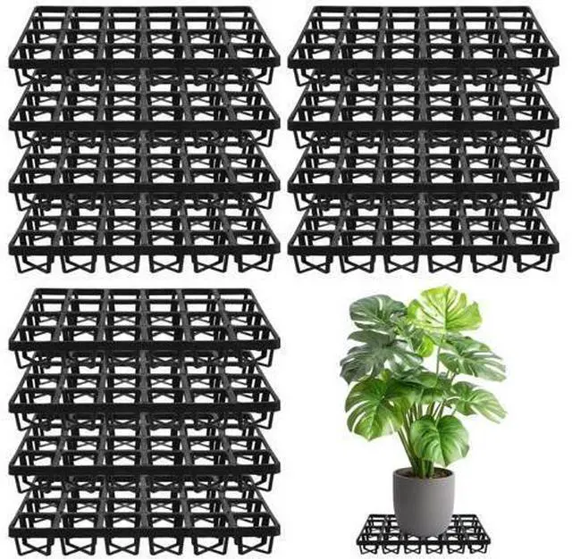 Main image of 12 Pcs Black Plant Pot Risers, Rectangle Plant Stand Holders, Patio Plant Level Elevators for Indoor Outdoor Gardens