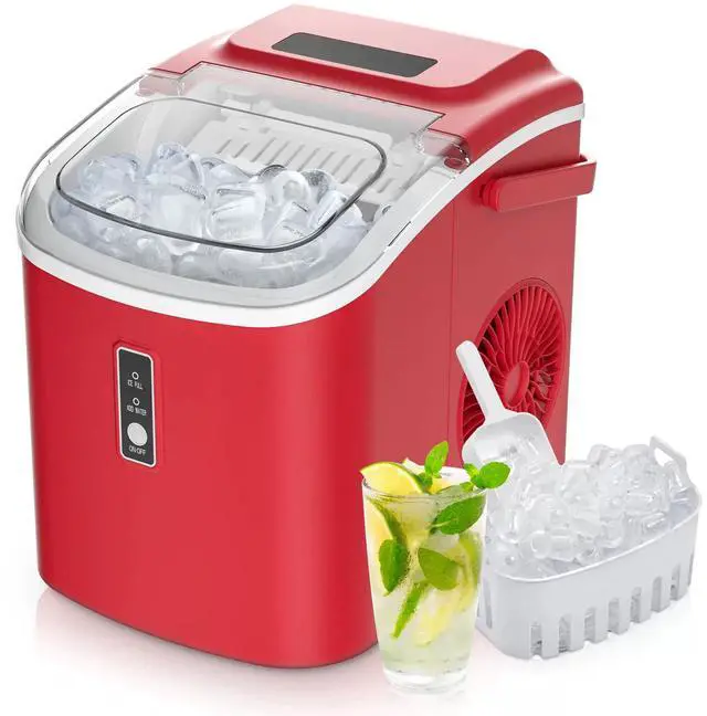 Main image of Ice Maker Machine 26.5lbs/Day 9 Cubes in 6 IM-18 RED