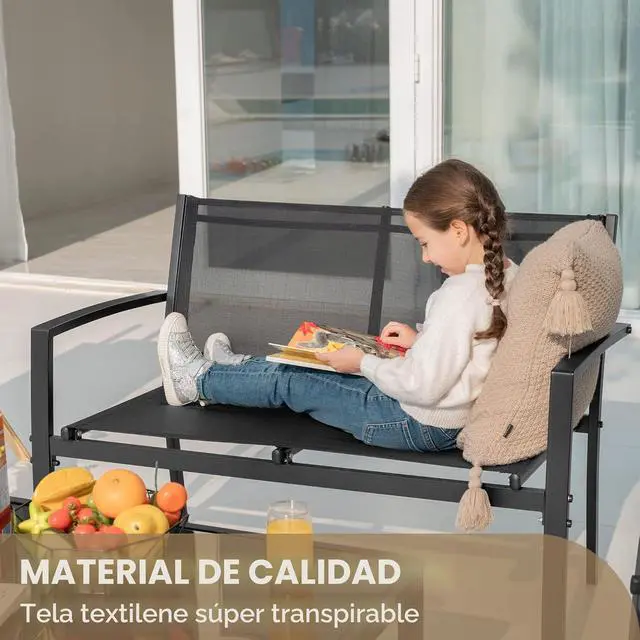 Alt view image 4 of 7 - Juego de 4 piezas de muebles de patio al aire libre para jardín, sillas y mesa de café de cristal para patio o terraza, Negro