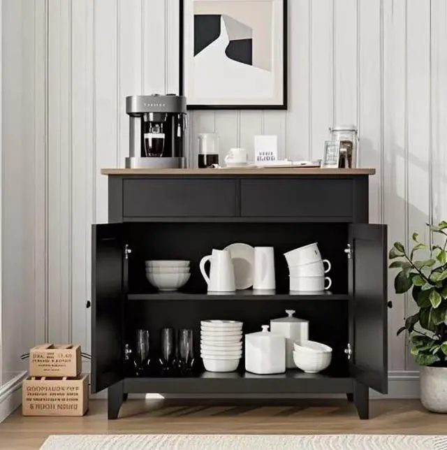 Alt view image 3 of 4 - Simple and luxurious best-selling sideboard for home dining room - wall-mounted storage cabinet for kitchen and dining area