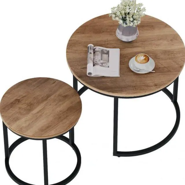 Main image of High-low combination nested coffee table. Luxury and sophisticated living room coffee table that can be disassembled.