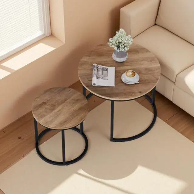 Alt view image 2 of 6 - High-low combination nested coffee table. Luxury and sophisticated living room coffee table that can be disassembled.