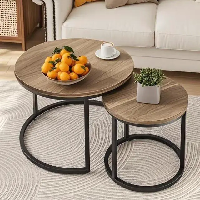 Alt view image 4 of 6 - High-low combination nested coffee table. Luxury and sophisticated living room coffee table that can be disassembled.