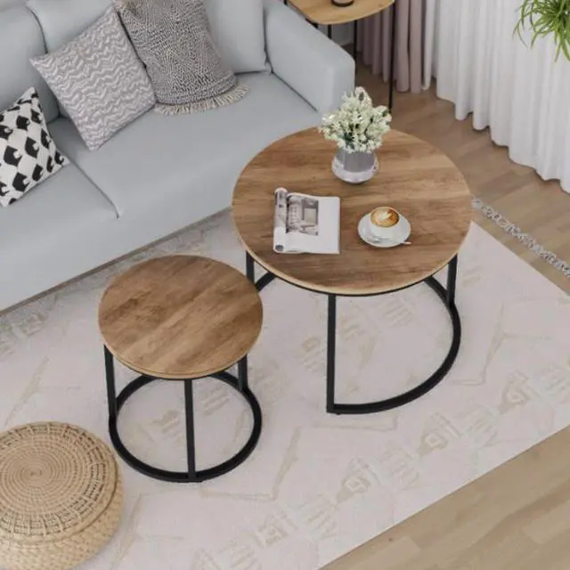 Alt view image 5 of 6 - High-low combination nested coffee table. Luxury and sophisticated living room coffee table that can be disassembled.