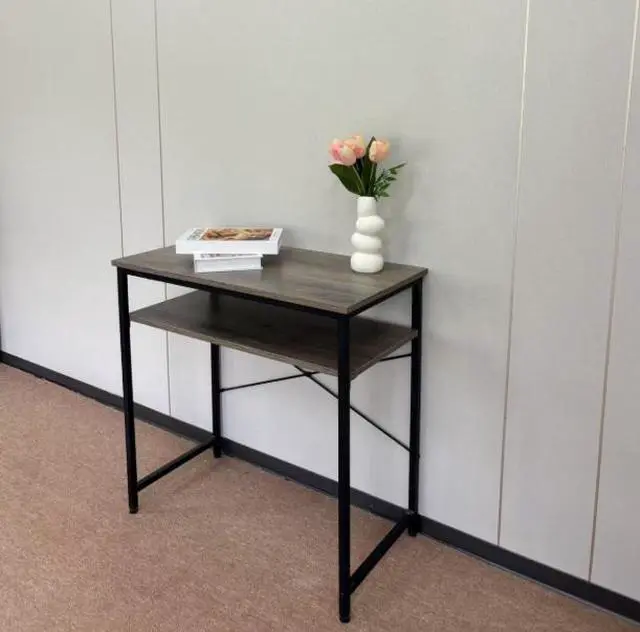 Alt view image 2 of 5 - Simple double-layer desk computer table home office table writing desk practical storage table