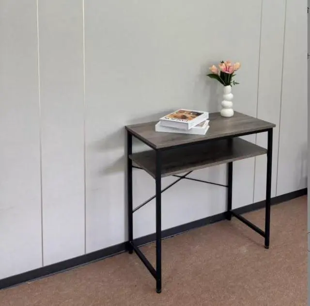 Alt view image 3 of 5 - Simple double-layer desk computer table home office table writing desk practical storage table