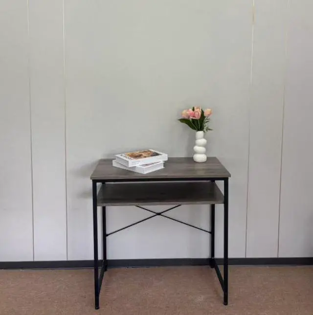 Alt view image 4 of 5 - Simple double-layer desk computer table home office table writing desk practical storage table