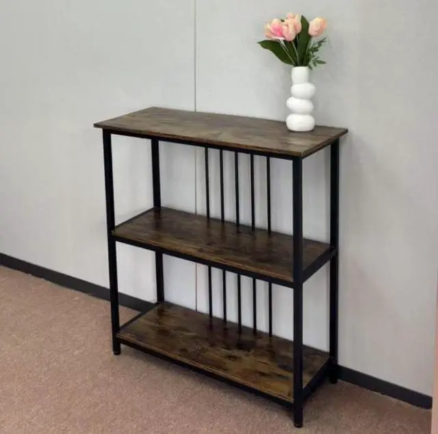Alt view image 2 of 5 - Retro color multi-layer storage rack - suitable for living room, bedroom and study - universal home storage solution