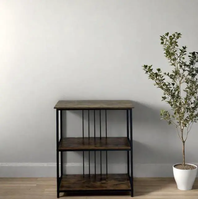 Alt view image 5 of 5 - Retro color multi-layer storage rack - suitable for living room, bedroom and study - universal home storage solution