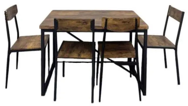 Main image of Vintage and retro set of dining table and chairs - one table and four chairs for a restaurant or café project