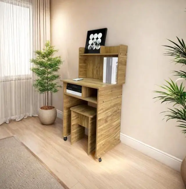 Alt view image 4 of 5 - Compact office computer desk, mini in size, saves space, simple and versatile.