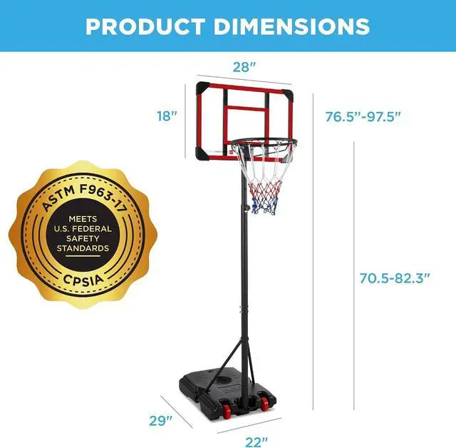 Alt view image 5 of 6 - Best Choice Products - Sistema de canasta de baloncesto ajustable en altura para niños, juego portátil con ruedas, base rellenable