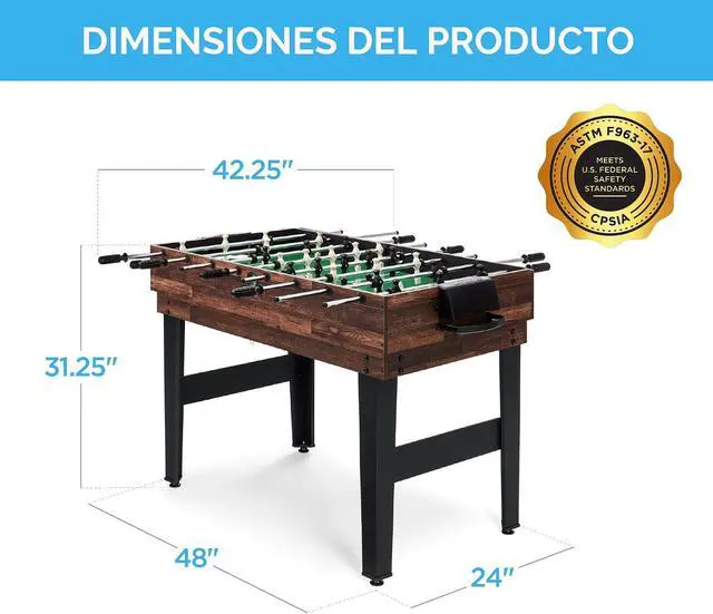 Alt view image 3 of 6 - Juego de mesa de juego combinado de 2 x 4 pies para el hogar, sala de juegos, amigos y familia con hockey, futbolín, piscina, tejo, ping pong, ajedrez, damas, bolos y backgammon