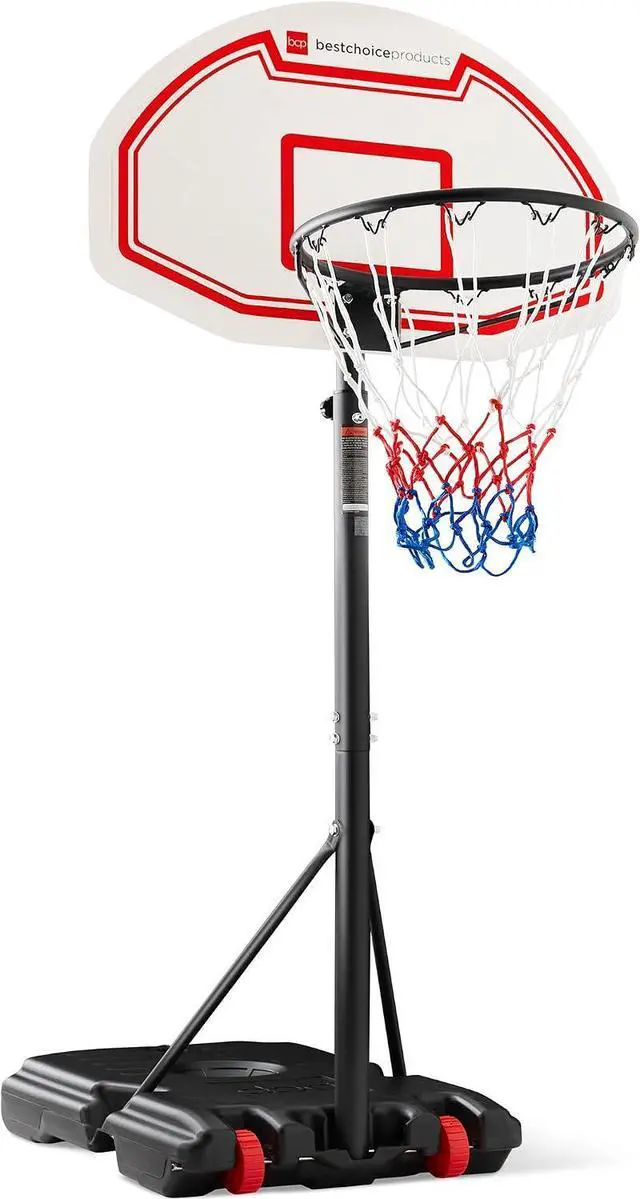 Main image of Canasta de baloncesto para niños con altura ajustable, tablero portátil con 2 ruedas, base rellenable, de 70.5 a 82.3 pulgadas de alto
