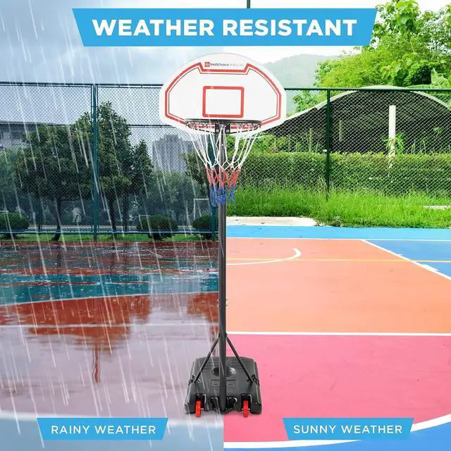 Alt view image 6 of 7 - Canasta de baloncesto para niños con altura ajustable, tablero portátil con 2 ruedas, base rellenable, de 70.5 a 82.3 pulgadas de alto
