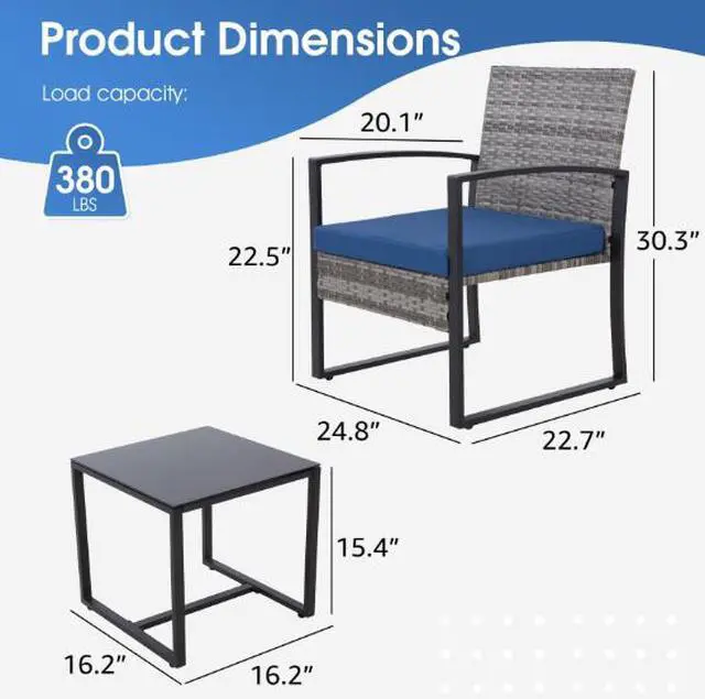 Alt view image 4 of 4 - Wicker chair and coffee table set - three-piece combination for outdoor garden. Woven wicker sofa for outdoor patio and garden terrace. Set of casual tea tables for leisure use in the villa.