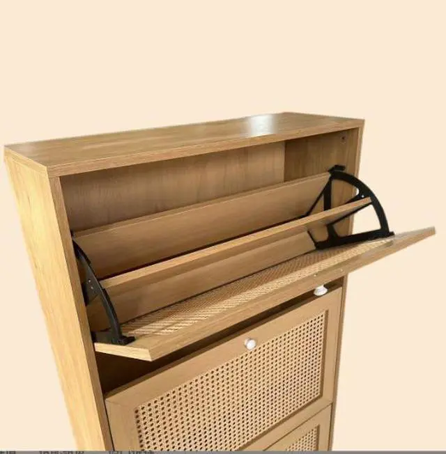 Alt view image 2 of 3 - Shoe rack chest of drawers, popular in the market. Panel-style furniture. European-style bedroom assembly cabinets. Chest of drawers made of rattan. Shoe cabinet.