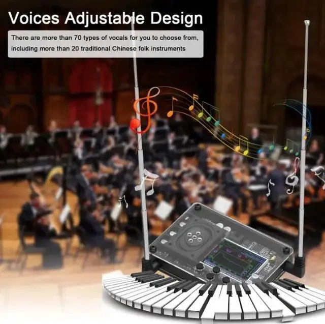 Alt view image 5 of 6 - Mini Theremin music electronic creative instrument retro multi-sound creative toy OLED screen
