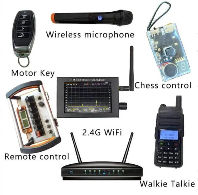 Alt view image 2 of 6 - 4.3-inch TFT color LCD screen, handheld portable spectrum analyzer, 35M - 4400MHz, spectrum analyzer