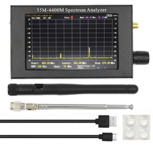 Alt view image 6 of 6 - 4.3-inch TFT color LCD screen, handheld portable spectrum analyzer, 35M - 4400MHz, spectrum analyzer