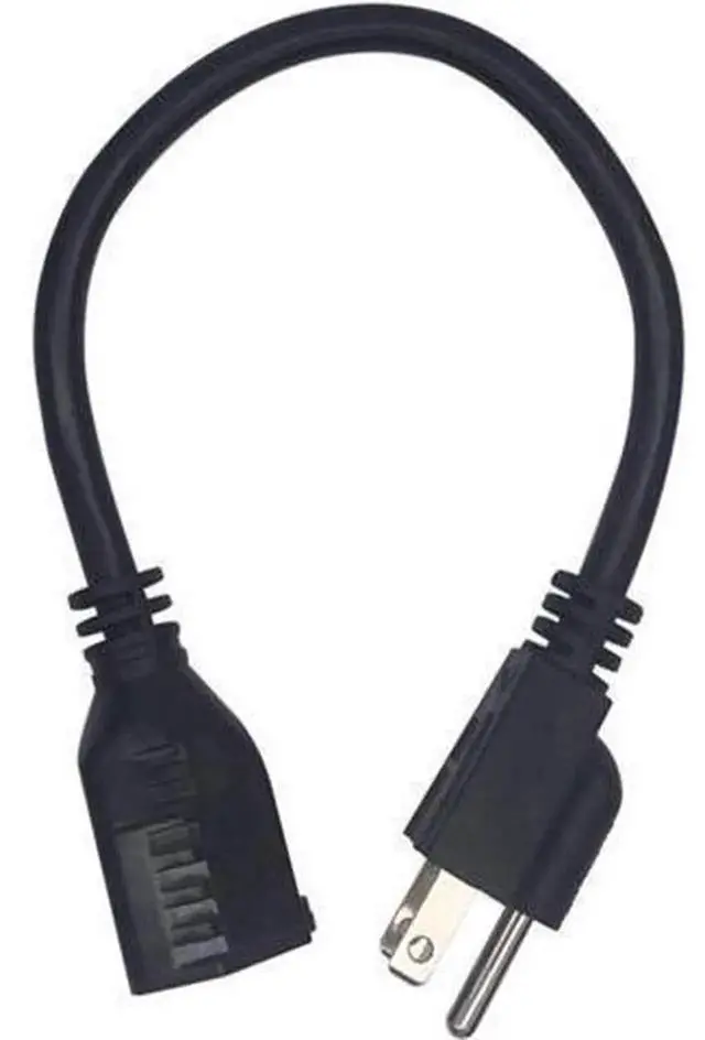 Alt view image 2 of 5 - Short Power Extension Cord ,16AWG/13A,Outlet Saver, 3 Prong Male Plug to Female Socket Heavy Duty Power Extension Cable(1FT/0.3M)