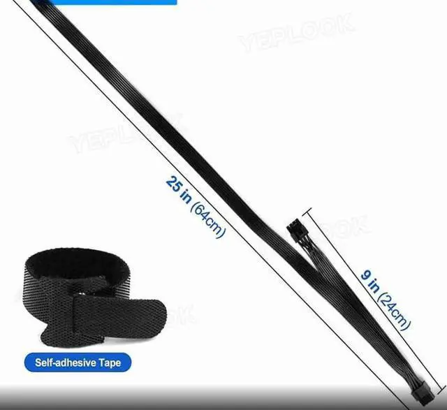 Alt view image 3 of 4 - PCIe 8Pin to 2x8Pin (6+2Pin) GPU Cable 60+20CM 18AWG For CoolerMaster GX/MWE V2 Series GX550 GX650 GX750 GX850 GX1050 GX1250