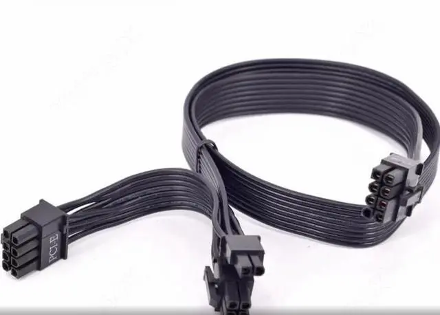Alt view image 2 of 4 - PCIe 8Pin to 2x8Pin (6+2Pin) GPU Cable 60+20CM 18AWG For CoolerMaster GX/MWE V2 Series GX550 GX650 GX750 GX850 GX1050 GX1250