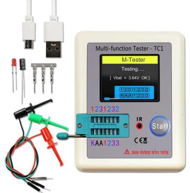 Main image of Multifunctional Transistor Tester LCR-TC1 - Full-color screen display. Finished diode and capacitor tester.
