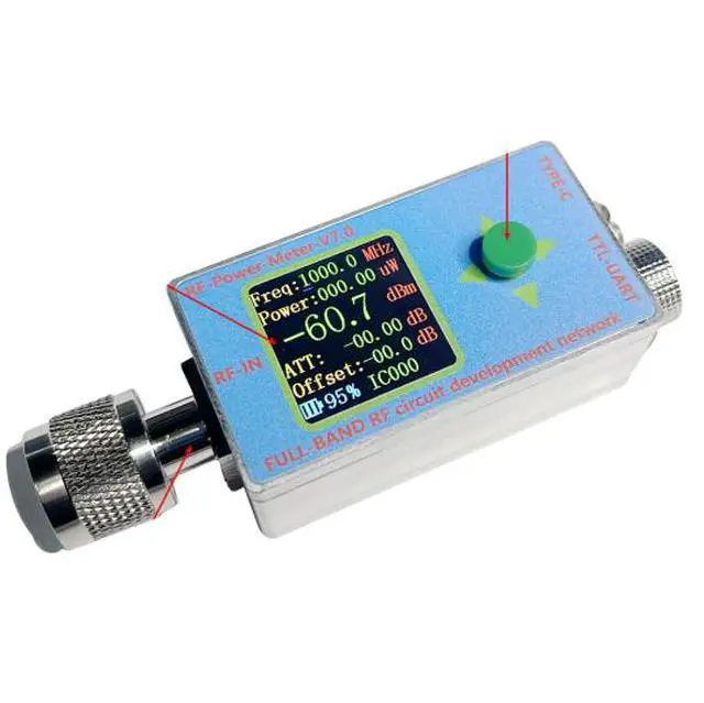 Alt view image 3 of 6 - N-type RF power meter V7 10GHz TYPE-C communication data export power detector serial port communication