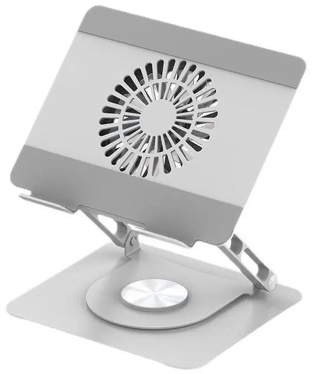 Main image of Carbon steel strip fan notebook stand, rotatable and adjustable for height, with cooling function, foldable and portable, for enhancing the height of the office desk.